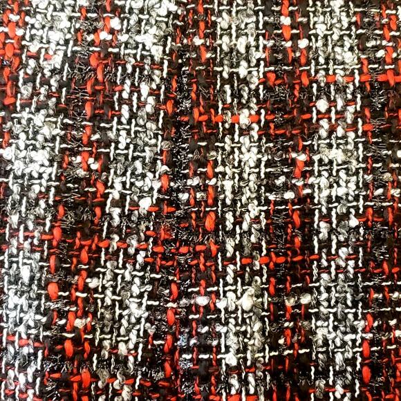 Lane Bryant Red, Gray, Black & White Knit Tweed Blazer w/Black Trim | Size 18 - Picture 6 of 9